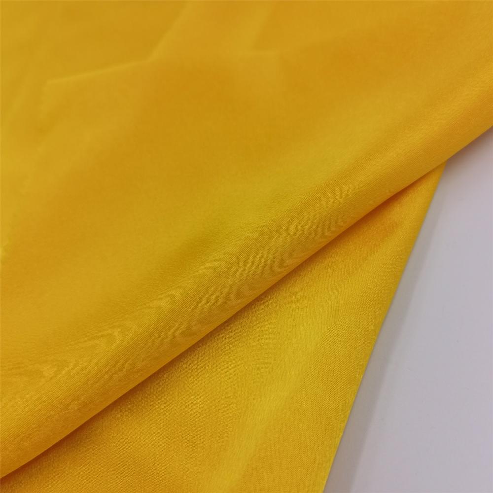 Yellow Dyed Woven Plain Crepe Back Polyester Satin Fabrics
