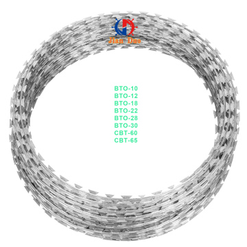 Economic Cost Galvanized Concertina CBT 65 Razor Barbed Wire