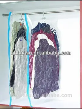 transparent vacuum bag hanger for clothing