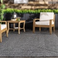 Black rectangular braided large outdoor rugs for patio