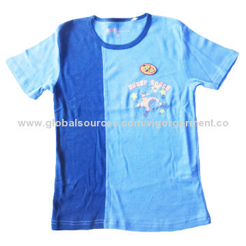 Summer Short-sleeved Kids' T-shirt, Made of 100% Cotton, for Boys