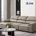 Elegantes graues Ledersofa für das Wohnzimmer
