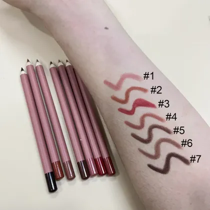 Wholesale Matte High Pigment 7-Color Dark Brown Nude Lip Liner with Custom Logo