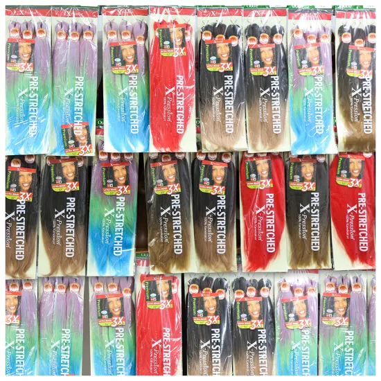 Wholesales 42/52Inch Hot Water Set Yaki Crochet Braided Ombre Expression Braids Prestretched Pre Stretch Synthetic Braiding Hair