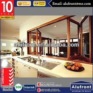 AS2047 Aluminium Bi-folding glass Window with Double Glazing for Good Energy Efficiency
