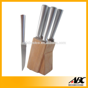 Top Quality Wooden Block 6pcs Stainless Steel Steak Knife Set