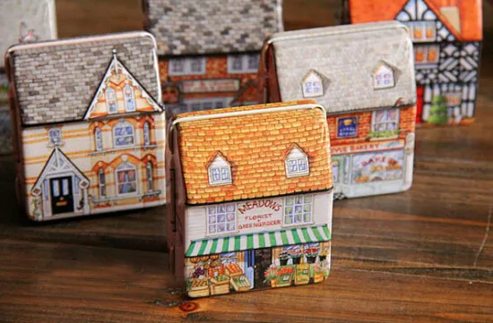 House Shape Tin Box, Jewelry Packaging Tin Box, Mini House Tinbox