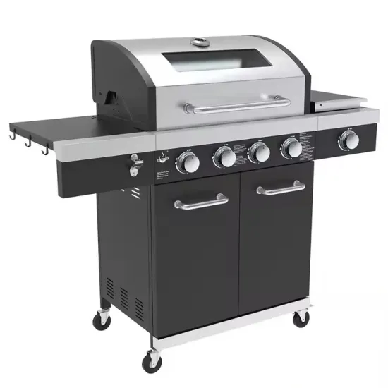 Portable Stainless Steel Cooking Liquid Propane Trolley BBQ Gas Grill with 6 Burner