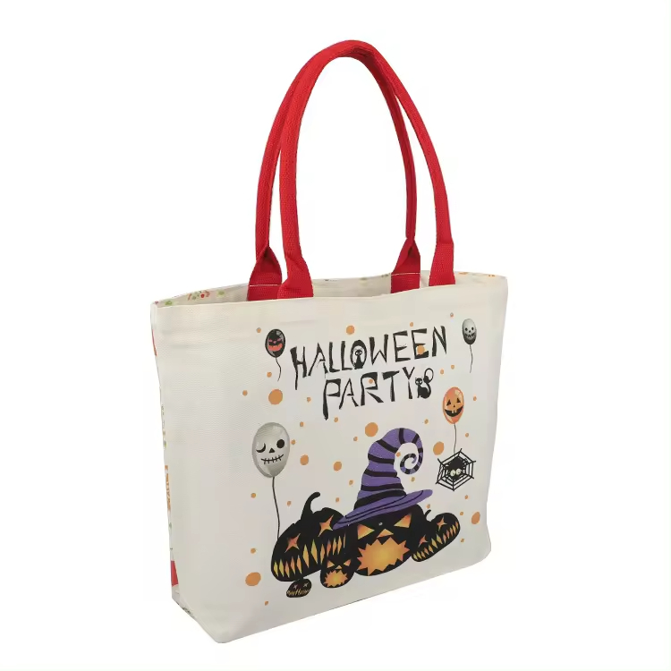 Designs de Halloween personalizados Bag de lona de algodão