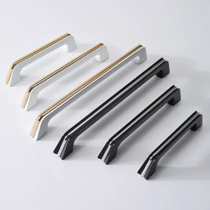 White Gold Black Gold Zinc Alloy Cabinet Pulls