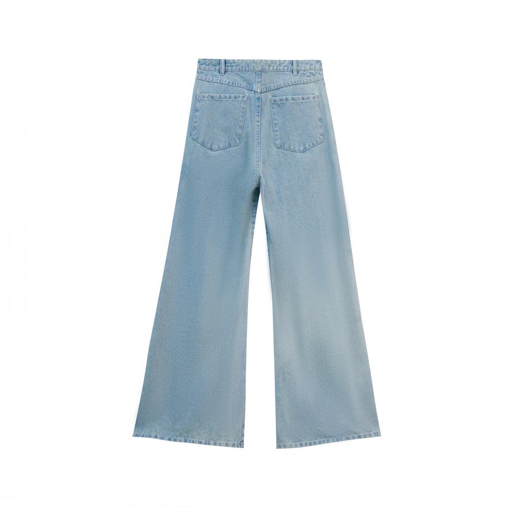 Light Blue Jeans with Wide Legs