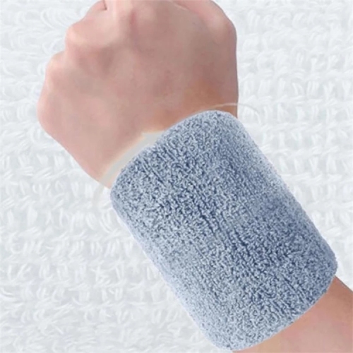 Cotton Unisex Sport Black Sweatband Wristband Wrist Protector Brace