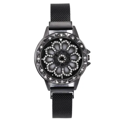 360 Rotation Girl's Magnets Quartz Bracelet Watch for Women: Stylish Timepieces