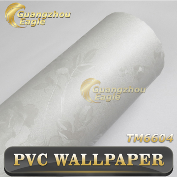 White Flower Pattern PVC Soundproof Self Adhesive Cheap Wallpaper Sticker