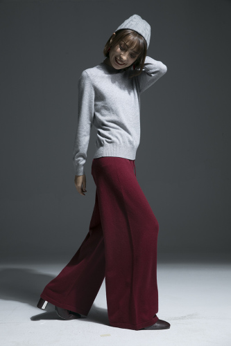 lady cashmere wide leg pant