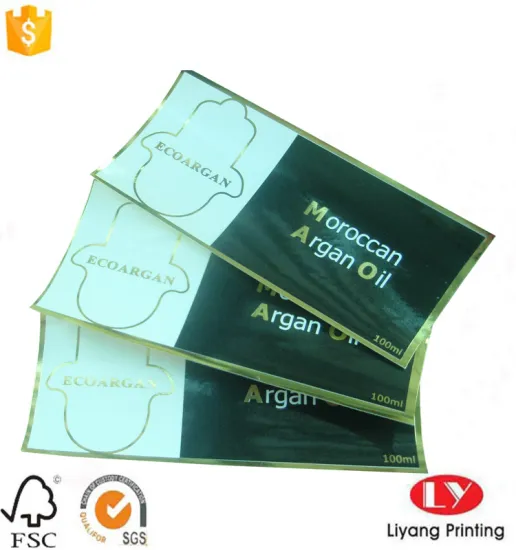 Cheap paper sticker printing with gold stamping