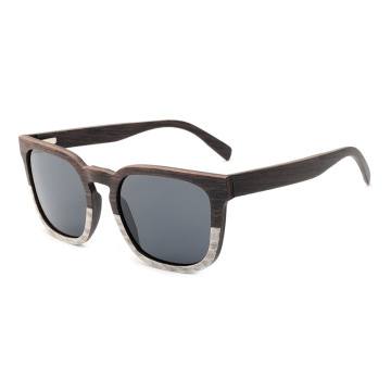 Colorblocked Wooden Sunglasses For Men Square Shell Wooden Sunglasses Manufactory