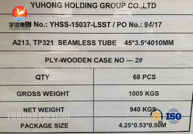 ASTM A213 TP321 Seamless Tube For Boiler