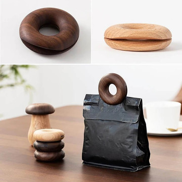 Garment Clips Wooden Donut Sealing Clip Environmental Protection Kitchen Snack Sealing Clip Sewing Photo Paper Clamps Holder