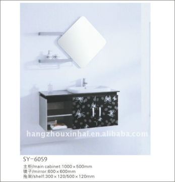 wall mounted nice hot sell Modern Stainless steel bathroom cabinet furniture vanity