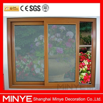 imitation wood aluminum window/durable window with wooden coating