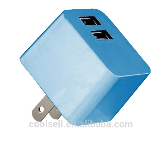 Colorful Jelly design 2 USB Port travel Charger New US/EU Plug Wall Travel Mobile Power AC USB Charger Durable