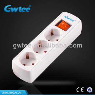 3 way EU standard Denmark type electric switch socket GT-6143