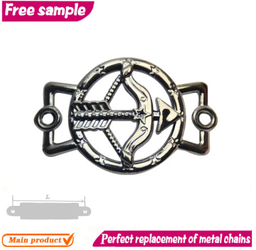 Bow and arrow design shoes plastic chain