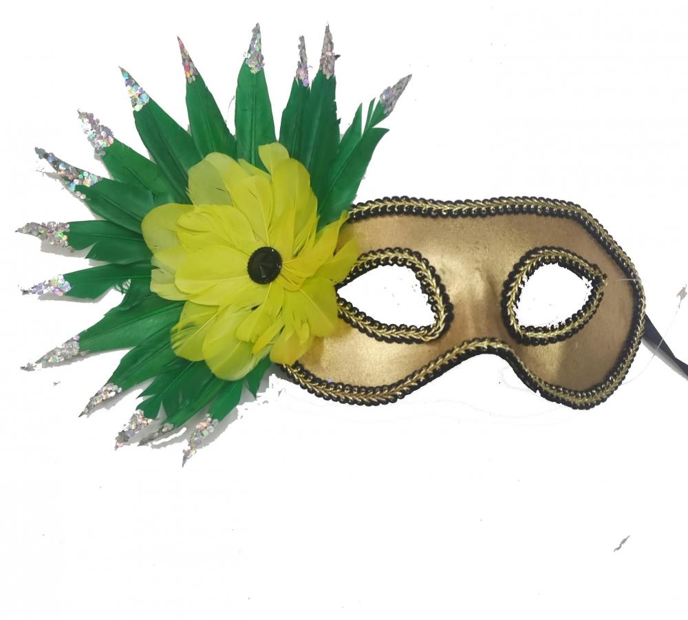 Feather Mask with Flower For Women