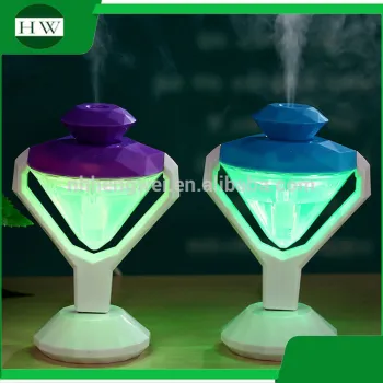 wholesale creative home plastic mini diamond usb aroma car ultrasonic aromatherapy mist lotus air humidifier with night light