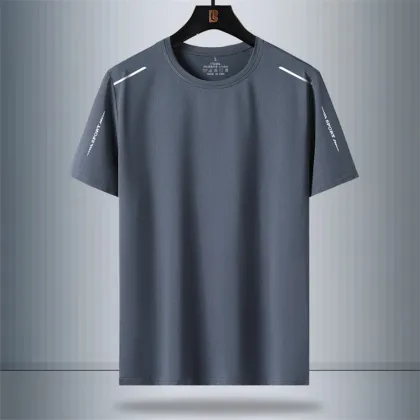 Summer Breathable Gym T-Shirt for Men - New Arrival Ice Fabric Round Neck