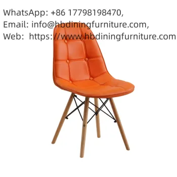 Dining Furniture Simple Style Multi-Colored Wooden Legs Rectangular Leather Material Pure Hand Sewn Dining Chair