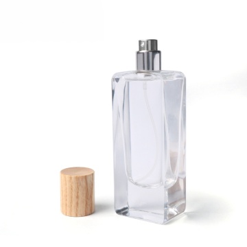 OEM 100ml Rectangular Wood Grain White Glass Perfume Bottle