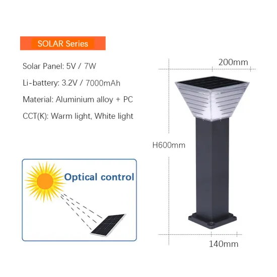 Solar-Powered LED Bollard Light - Waterproof Outdoor Pathway Lawn Light