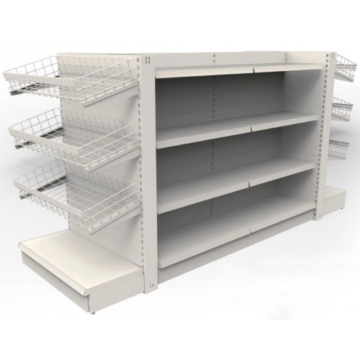 Metal double-sided supermarket goods display rack