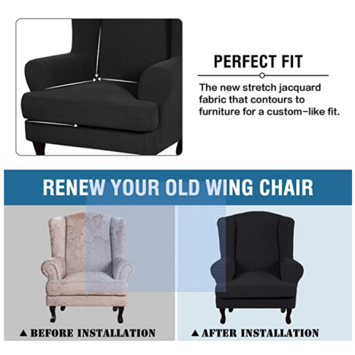 Wingback Chair Sofa Slipcover 2-Pieces
