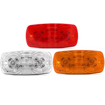 10LED Surface Mount Double Bubble Bullseye Side Marker Clearance Lights for Truck Trailer Motorhome Golf Cart - 4 Inch Rectangle