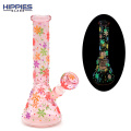 Pink Snowflake Night Glow Water Pipe