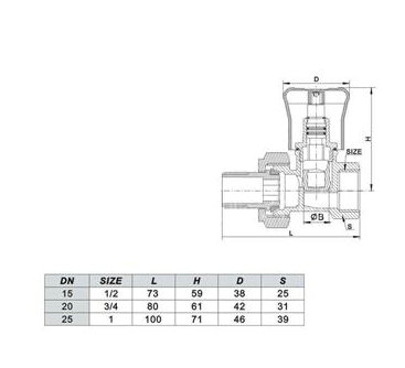 Brass Forged Angle Type Compression End Radiator Valve (AV3057)