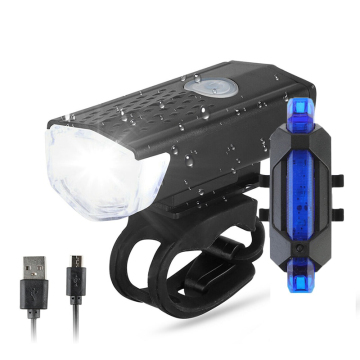 USB Rechargeable Outdoor Portable LED Bike Light Set: Waterproof Front and Rear Cycling Light