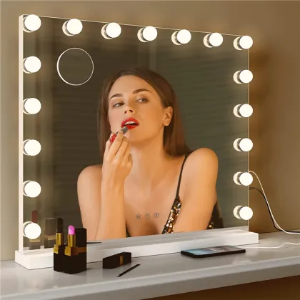 Portable LED Lit Hollywood Makeup Mirror for Girls
