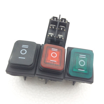 Waterproof Rocker Switch 6Pin 3Position with Light KCD4