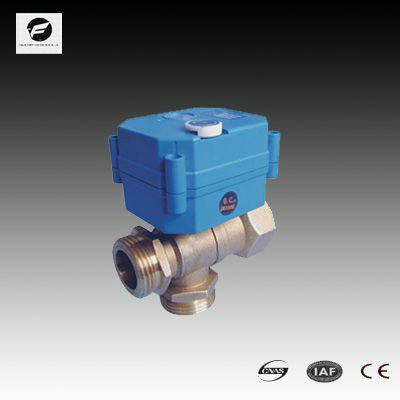 CWX -25S 3 way electric operated ball vave with manual control 1/4 3/8 1/2 3/4 size ss304 24v 110v 220v for water treatment