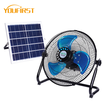 Wholesale 12V 12W Rechargeable Solar Panel Aluminum Battery Portable Electric Fan