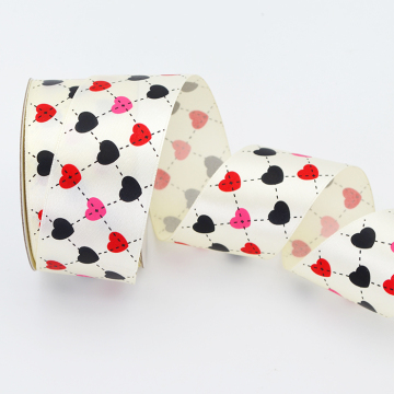 Custom Printed 2 Inch Satin Polyester Ribbon for Gift & Decorative Rolls