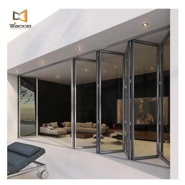 Soundproof Tegood UPVC Folding Doors: Single or Double Glass Options for Villa Balconies