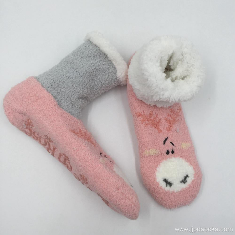 pink microfiber boots socks