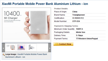 XiaoMi Portable Mobile Power Bank Aluminium Lithium - ion