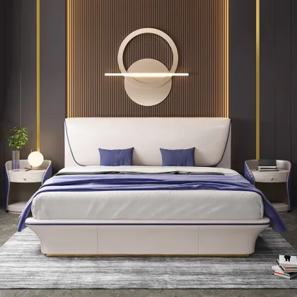 Modern Luxury Leather Bed for Home
