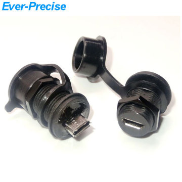 M12-1.0mmm fêmea a macroenector Painel de conector USB Montar o conector à prova d'água
